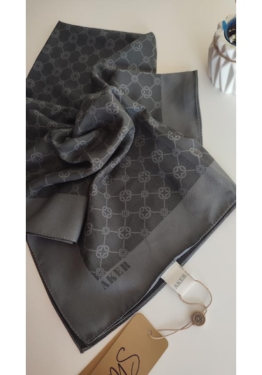 Aker Elegance Monogram Eşarp 001 Antrasit