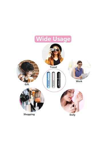 Mufunye Yeni Mini Parfüm Şişesi 5 Ml Alüminyum Tabanlı Kozmetik Sprey Şişesi Parlak Mavi