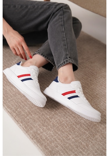 Daxors D163 Günlük Ortopedik Kadın Sneaker Spor Ayakkabı Kırmızı