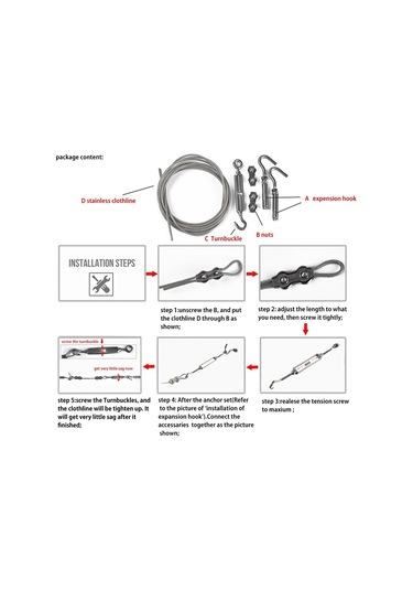 Adet Çamaşır İpi 10ft/3m Taşınabilir Rüzgar Geçirmez Çamaşır İpi Leke Tutmaz Diğer