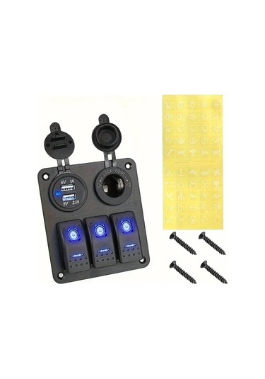 Motion003 3 Adet Usb Sarjli Sigara Cakmagi 12v 24v Kirmizi Kaya Paneli Gece Aydinlatmali Araba Karavan Kamyonlar Icin