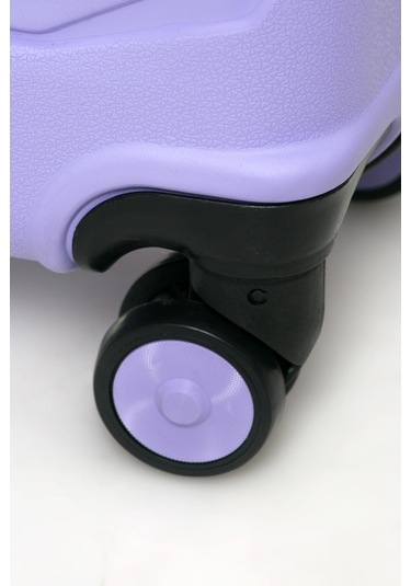 Yefa Pp Polipropilen Kırılmaz Orta & Kabin Boy 2'li Valiz Seti Lila