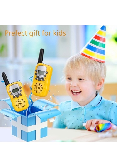 Supermarket1 Kablosuz 8 Kanal 3km Uyumlu Erkek Çocuk Vox Fenerli Outdoor Kamp Telsizleri Sarı