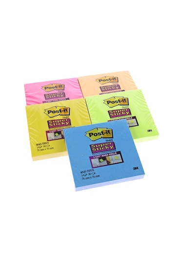 Post-İt 654S-TFEN Renkli 76x76  Yapışkan Not Kağıdı