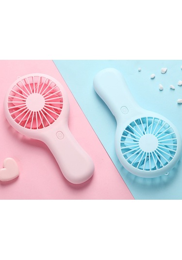 Usb Şarj Edilebilir Cep Telefonu Tutucu Klima Fan Pembe