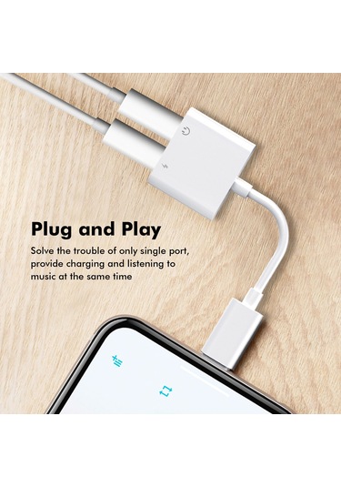 Teltree İphone Kulaklık Ve Şarj Çevirici, 2合1 Ses Ve Şarj Portu, Hızlı Şarj Ve Kaliteli Ses, Ios 10.3+ Uyumlu, Taşınabilir Abs Malzeme