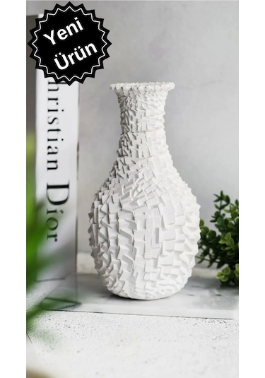 Küplü Desen Natural Vazo Çok Renkli