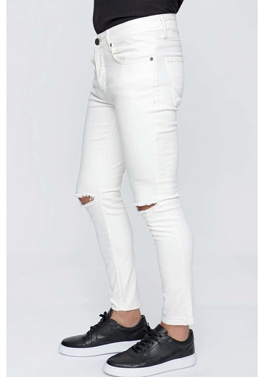 099 Beyaz Jean Pantolon Beyaz