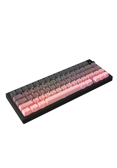 Ak650 Tft Ekranlı 3 Modlu Mekanik Oyun Klavyesi-5.000 Mah Batarya-gasket Tasarım - Pembe