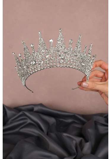 FdayAksesuar Kadın Hatria Model Gümüş Gelin Tacı FRDY31605