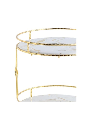 Suntek Magideal Seramik Depolama Tepsisi Çift Mermer Doku Yatak Beyaz