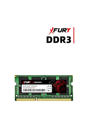 Fury E-sport Ddr3 8gb 1600mhz Notebook Ram Bellek 1x8gb