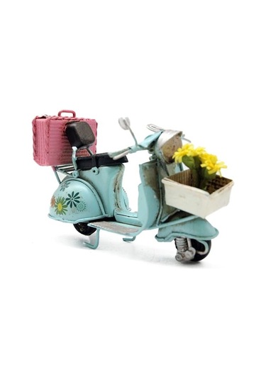 Dekoratif Metal Scooter Önü Sepetli