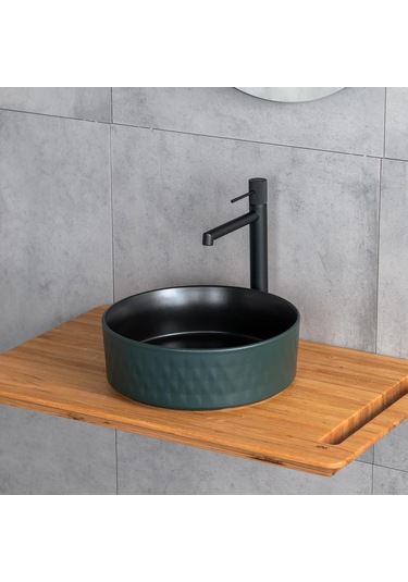 Lena E-W5001YS Tezgahüstü Lavabo Yeşil