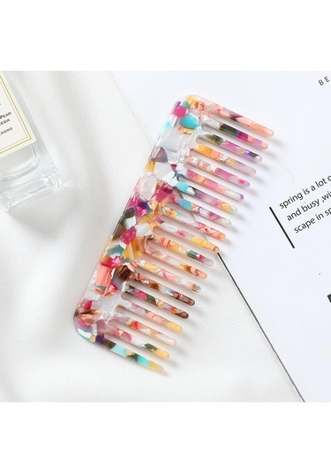 1 Adet Renkli Asetat Saç Tarağı Saç Açma Fırçası Taşınabilir Saç Şekillendirici Tarak Kuaför Tarağı