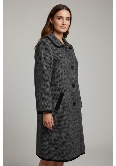 Kadın Önü Düğmeli Cepli Kalın Triko Hırka Vizon