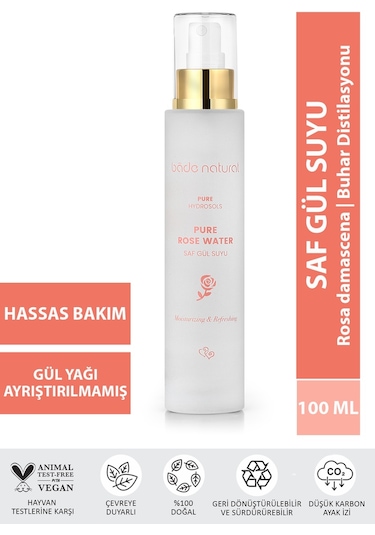 Bade Natural Gözenek Sıkılaştırıcı ve Arındırıcı Doğal Gül Suyu Tonik 100 ML