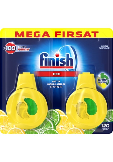 Finish Deo Limonlu Bulaşık Makinesi Kokusu 2 x 60 Yıkama