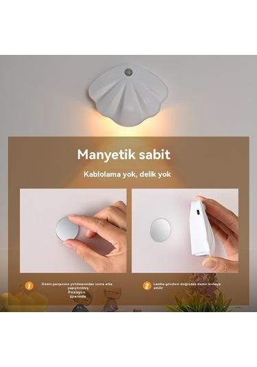 Aurora Manyetik Emme Kablosuz İçmekan Duvar Lambasıkapı Tabela Lambasısiyah Siyah