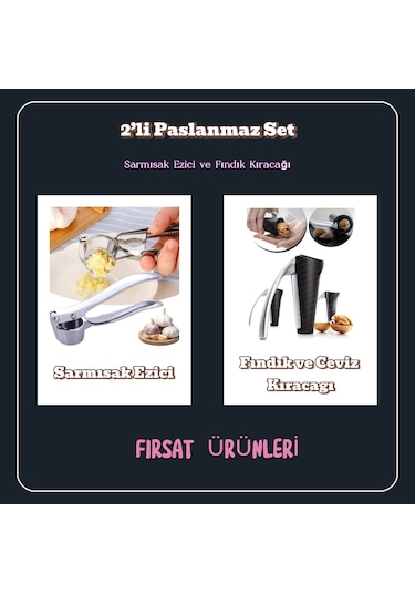 2'li Ceviz Fındık Kırma Aleti Ve Sarmısak Ezici