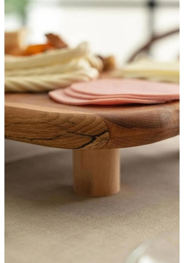 Nishev Dikdörtgen Ayaklı Kayın Sunum Tepsisi