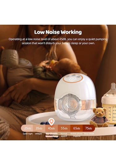 Hallow Mt3564-1 Giyilebilir Göğüs Pompası Emzirme Için Eller Serbest Beyaz