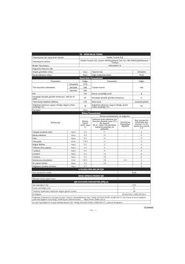 Vestel NFKA30011 E 242 LT Kombi Tipi Ankastre Buzdolabı