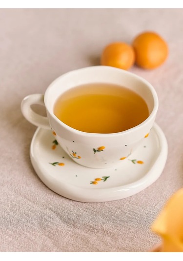 Roomi Seramik Çay Takımı 290 Ml Fincan Ve Tabak Seti 455093191 Sütlü