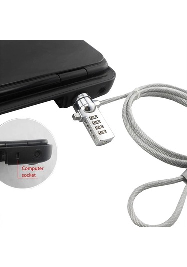 Notebook Ve Bilgisayar İçin Çelik Halatlı Şifreli Kilit