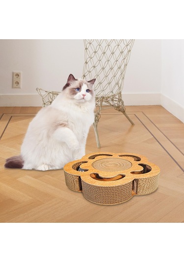 Suntek Kedi Scratcher Parça Zil Topu Eğlence Plakası Çiçek