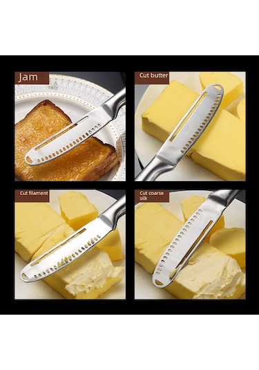 Mufunye Çelik Tereyağı Sürme Bıçağı - Jem, Krem Peynir, Peynir Kesme Ve Ekmek Sürme İşlevi - Dayanıklı 430 Paslanmaz Çelik - Modern Tasarım Diğer