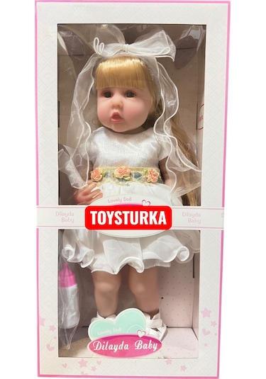 55 Cm Gerçekçi Yenidoğan Biberonlu Bebek Sesli Oyuncak Et Bebek 67296516