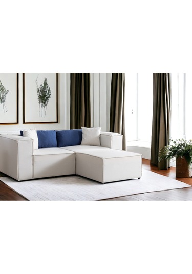 Nova 3 Modül Modüler L Köşe Koltuk Takımı Beyaz