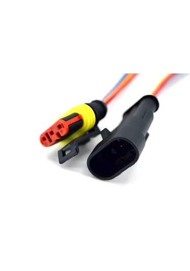 Süper Seal Elektrik Soketi 1 Takım 3 Pin 3 Kablolu Su Geçirmez Konnektör