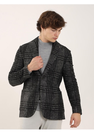 Dufy Siyah Erkek Slim Fit Mono Yaka Ceket - 94240 Siyah