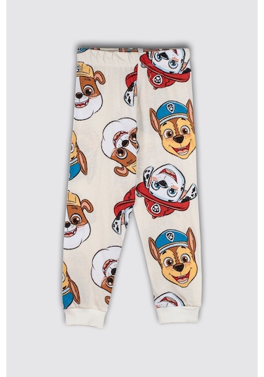 Zuzunga Mutlu Paw Patrol Desenli Pamuk Erkek Çocuk Pijama Takımı - Ekru