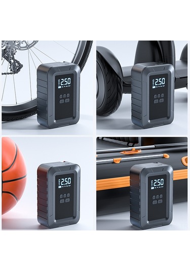 Reedark Sıcaklık Kontrollü Akıllı Arabalara Uygun Kablosuz Hava Pompası - 4000mah Pil, Otomatik Durma, Led Işık Ve Akıllı Basınç Ölçümü Siyah