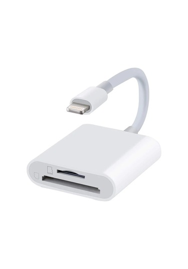 Hangfox Beyaz 2'li Slotlu Sd/tf Kart Okuyucu - Sdhc, Micro Sd Desteği, Hızlı Veri Transferi, İos Uyumlu