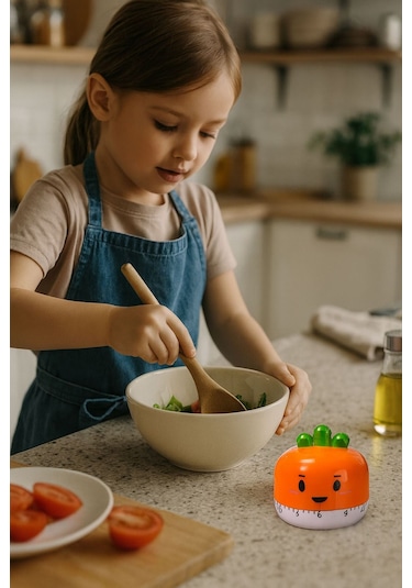 Havuç Model Mekanik Mutfak Zamanlayıcı Timer Çocuklar İçin Thr385