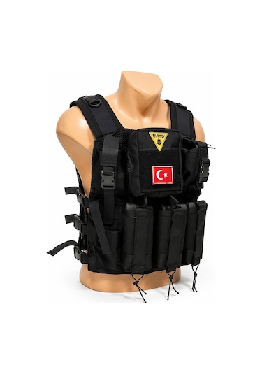 Süngü Tactical Siyah Hücum Yeleği
