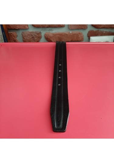 Erkek Kemer Desenli Siyah Hakiki Deri Vejetal Dana Derisi 3.5 CM Siyah