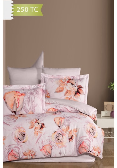 Varol 250 Tc Bambu Karışımlı Pamuk Saten Nevresim Takımı Tek Kişilik - Rossy Çok Renkli