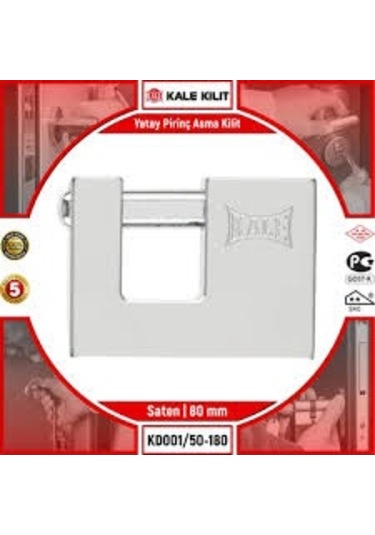 Kd001/50/180 Yatay Çelik Sürgülü Asma Kilit 80mm