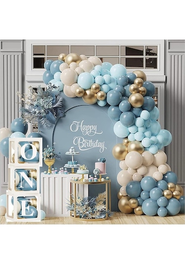 Okyanus Temalı 1 Yaş Doğum Günü Set 118 Parça One Kutu Ve Lateks Balon Set