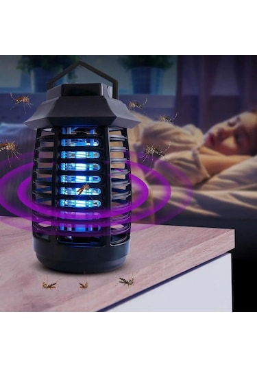 Buff Tutma ve Asma Saplı Ledli Sinek Makinası 2W Sinek Öldürücü UV Mor Işıklı Aparat