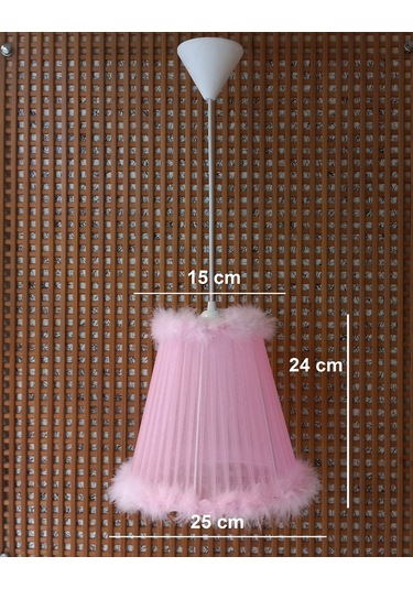 N-54 Pembe Organze Yatak Odası Çocuk Ve Bebek Odası Avize Pembe