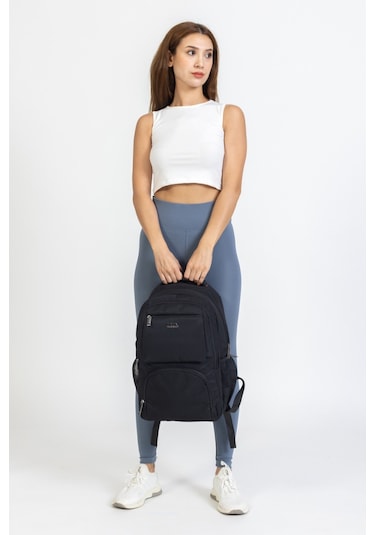 Case Club 13,3-14 İnç Siyah Laptop Sırt Çantası Su Geçirmez Kumaş Darbe Emici Koruma