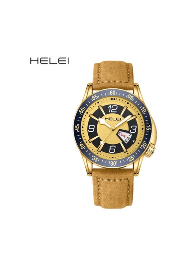 Heleıh 9005 Berkek Kuvars Saatleri Toprak Sarısı