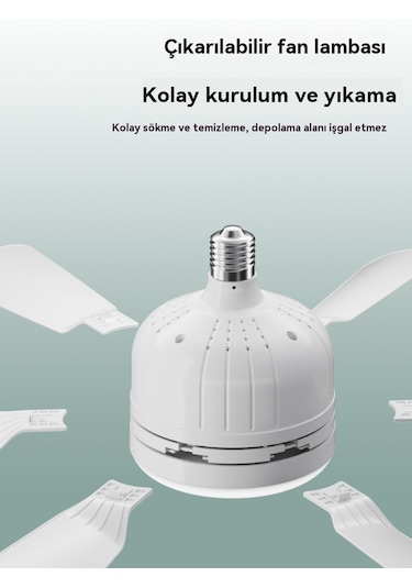 Worryfree Beyaz Işık Gövdesi Sessiz Yatak Odası E27 Uzaktan Kumandalı Tavan Vantilatörü Işığı Çok Renkli