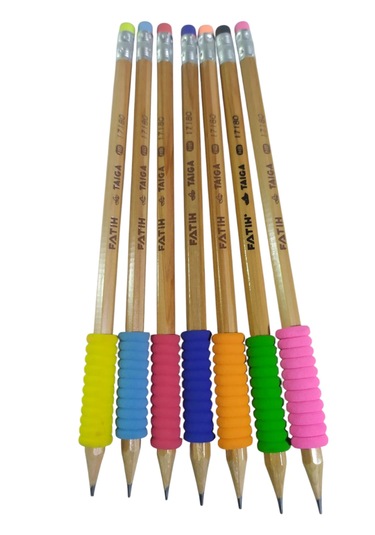 7 Adet Fatih Kurşun Kalem Taiga Natural Renkli Eva Grip Silgili